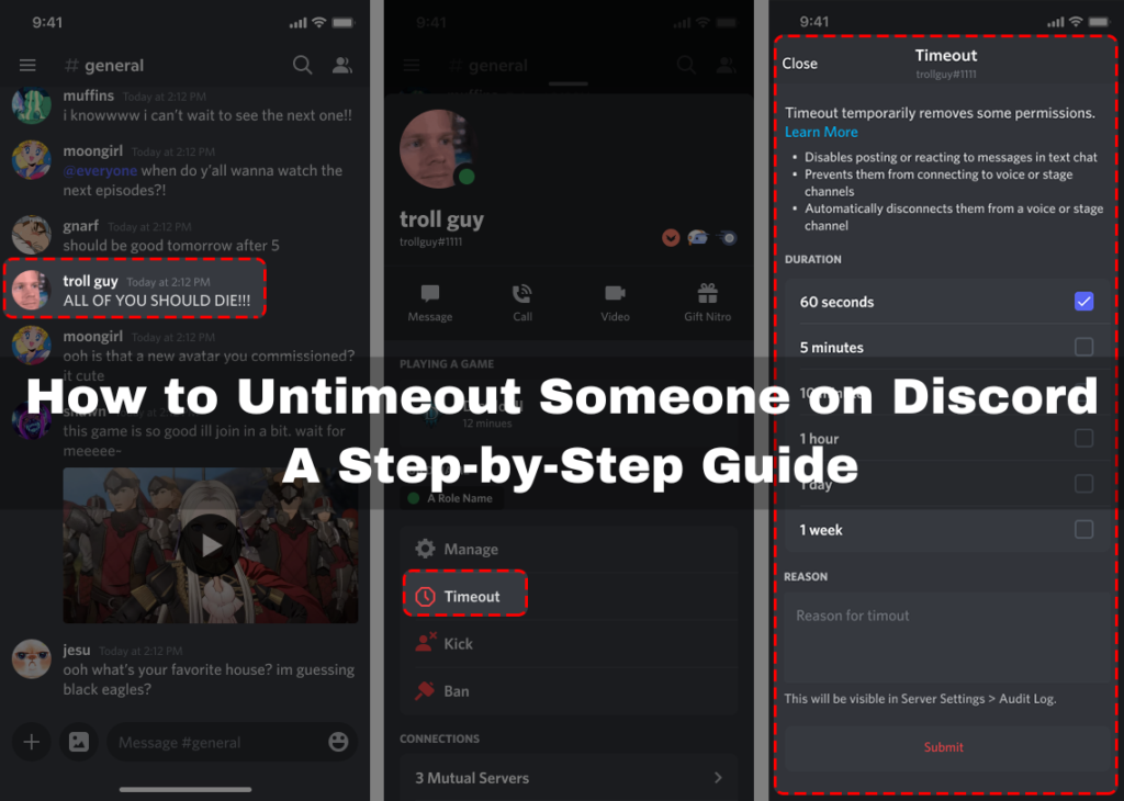 How to Untimeout Someone on Discord