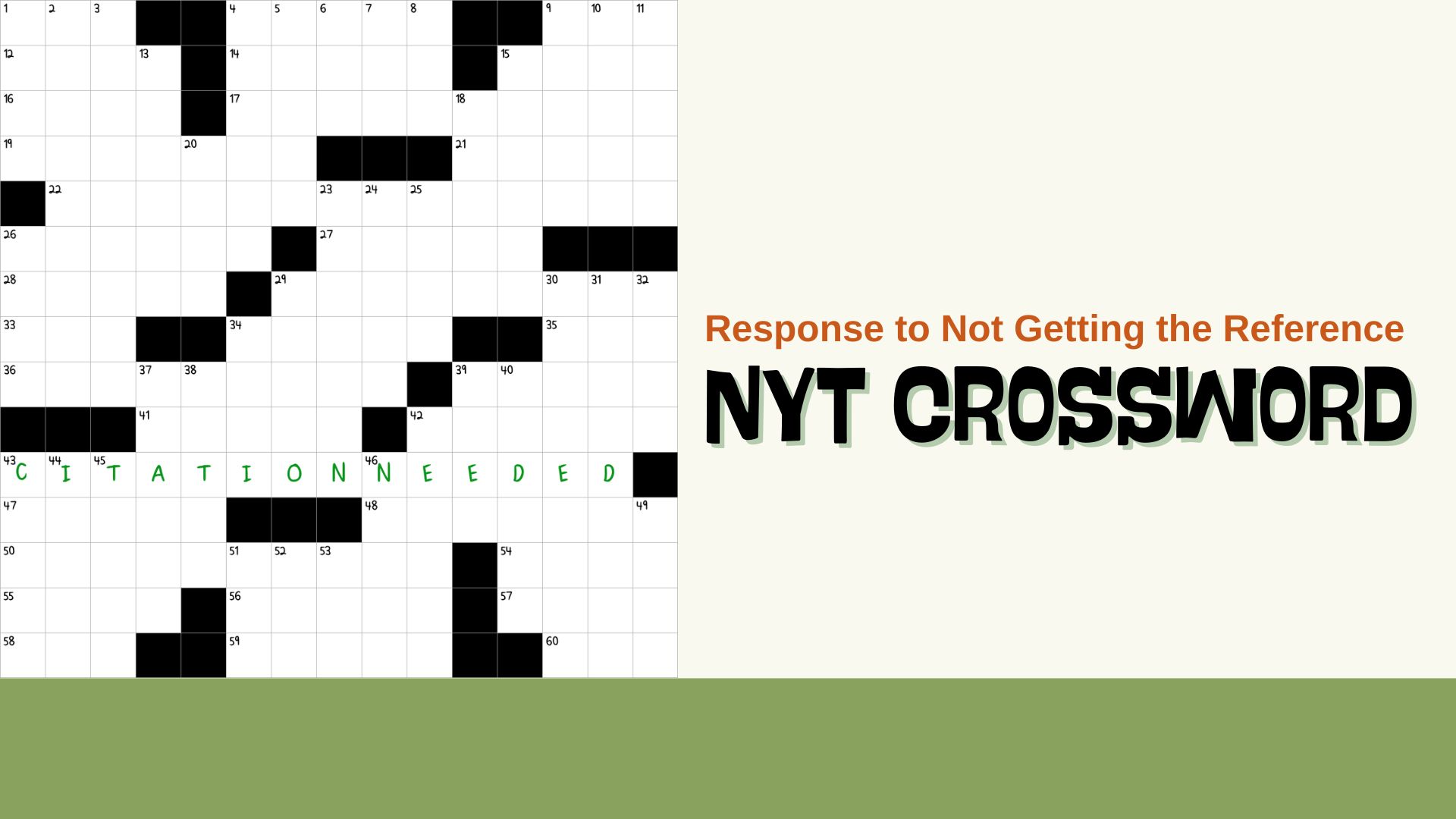 Response to Not Getting the Reference NYT Crossword